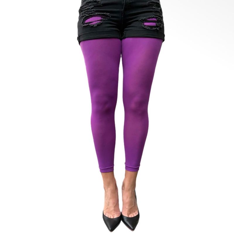 Malka Chic By Wild Curves: Violet Opaque Footless Tights 50 Denier