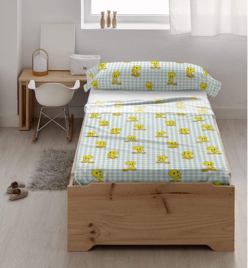 Juego de sábanas MOD. TWEETY VICHY 105 CM. Juego de sábanas MOD. TWEETY VICHY 105 CM.