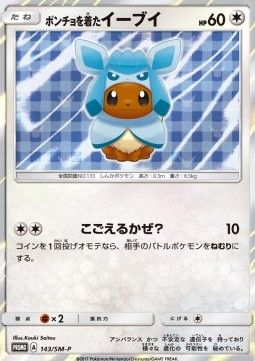 Poncho-wearing Eevee (SM-P 143) - Excellent - JPN
