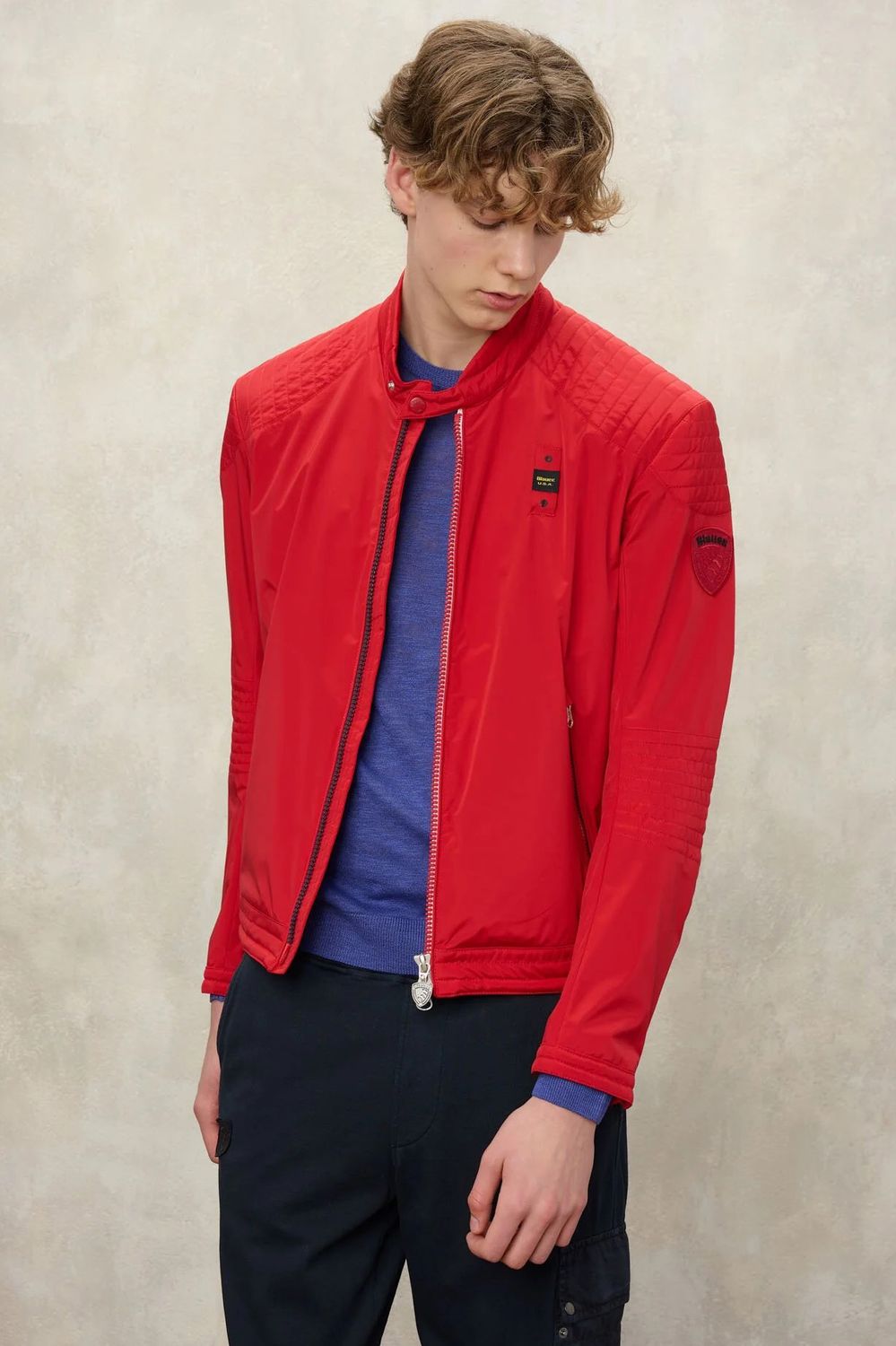 BLAUER BIKERJACKE THAYER