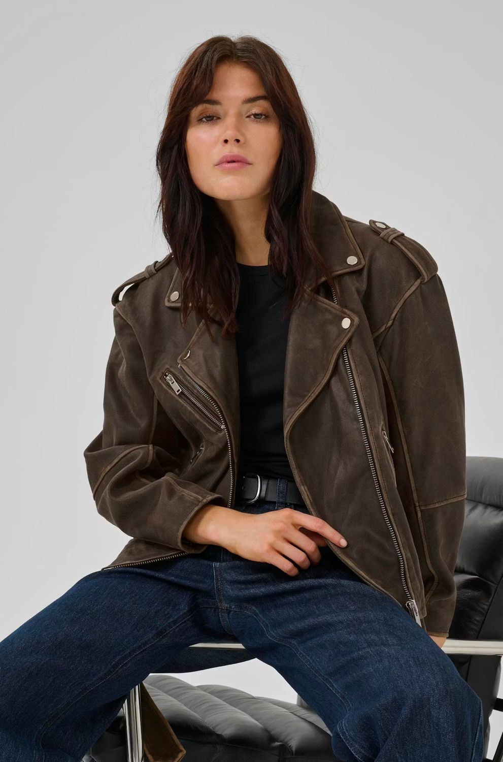 MY ESSENTIAL WARDROBE LEDERJACKE THE GILO