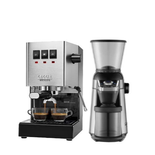 Gaggia Classic E24 [BRASS BOILER]  INOX with MD15 Grinder