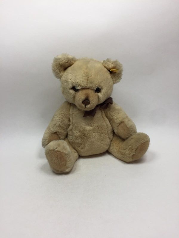 Steiff Teddy Petsy Blond 0233/35 mit Knopf und Fahne stehend 35 cm Sammlerstück