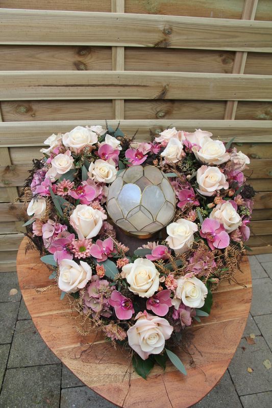 Urnenschmuck Herz zartrosa