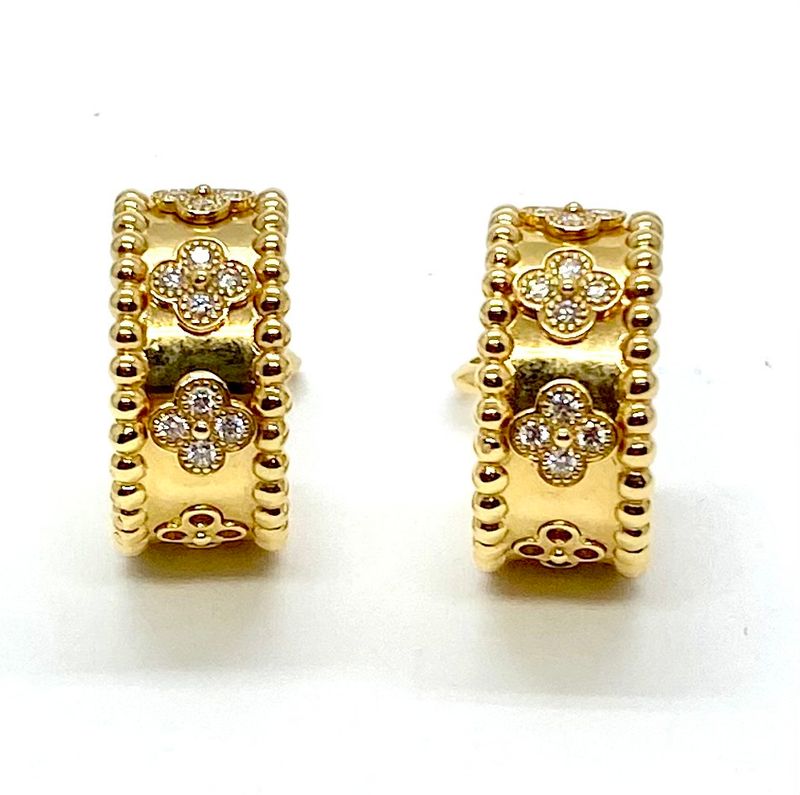 Van Cleef & Arpels Perlee Clover Diamond Earrings