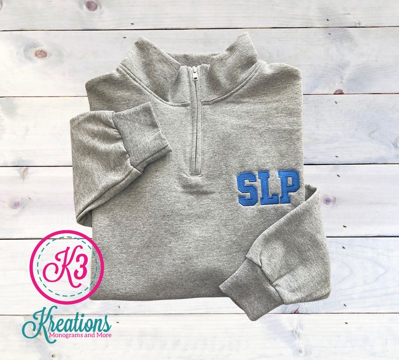 Adult SLP or AUD Embroidered JERZEES NuBlend 1/4 Zip Sweatshirt