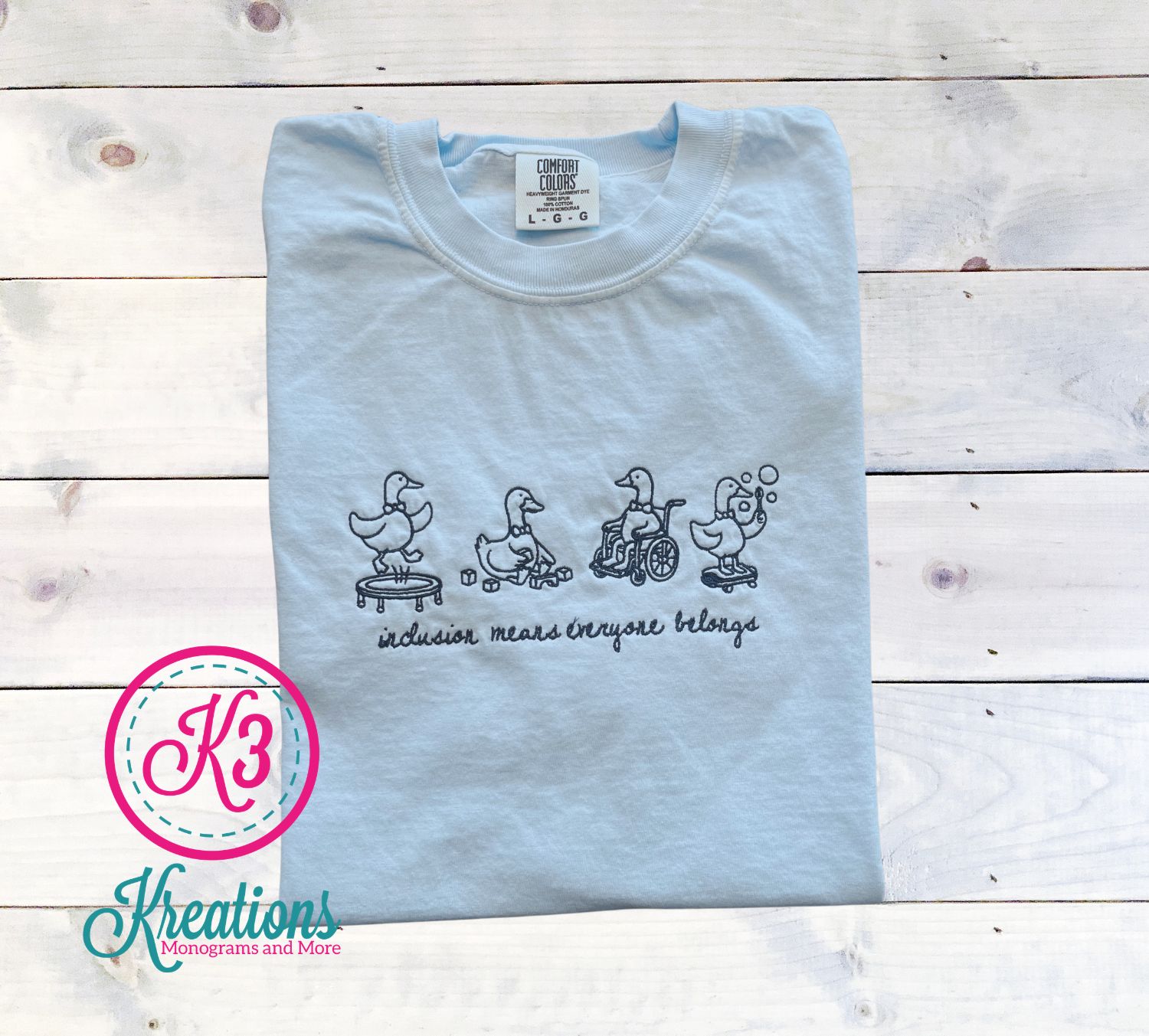 Adult Inclusion Means Everyone Belongs Comfort Colors Garment-Dyed Heavyweight Short or Long Sleeve T-Shirt