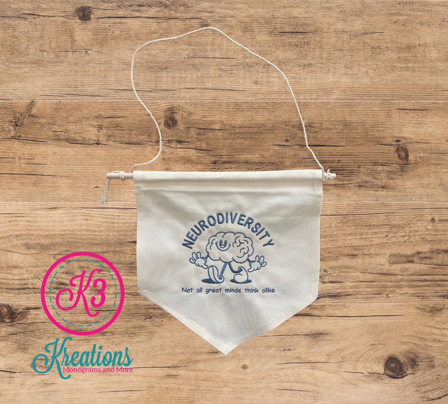 Neurodiversity Embroidered Pennant