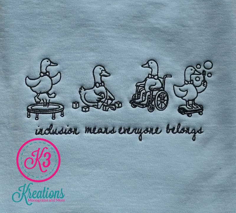 Adult Inclusion Means Everyone Belongs Embroidered Comfort Colors Garment-Dyed Crewneck Sweatshirt