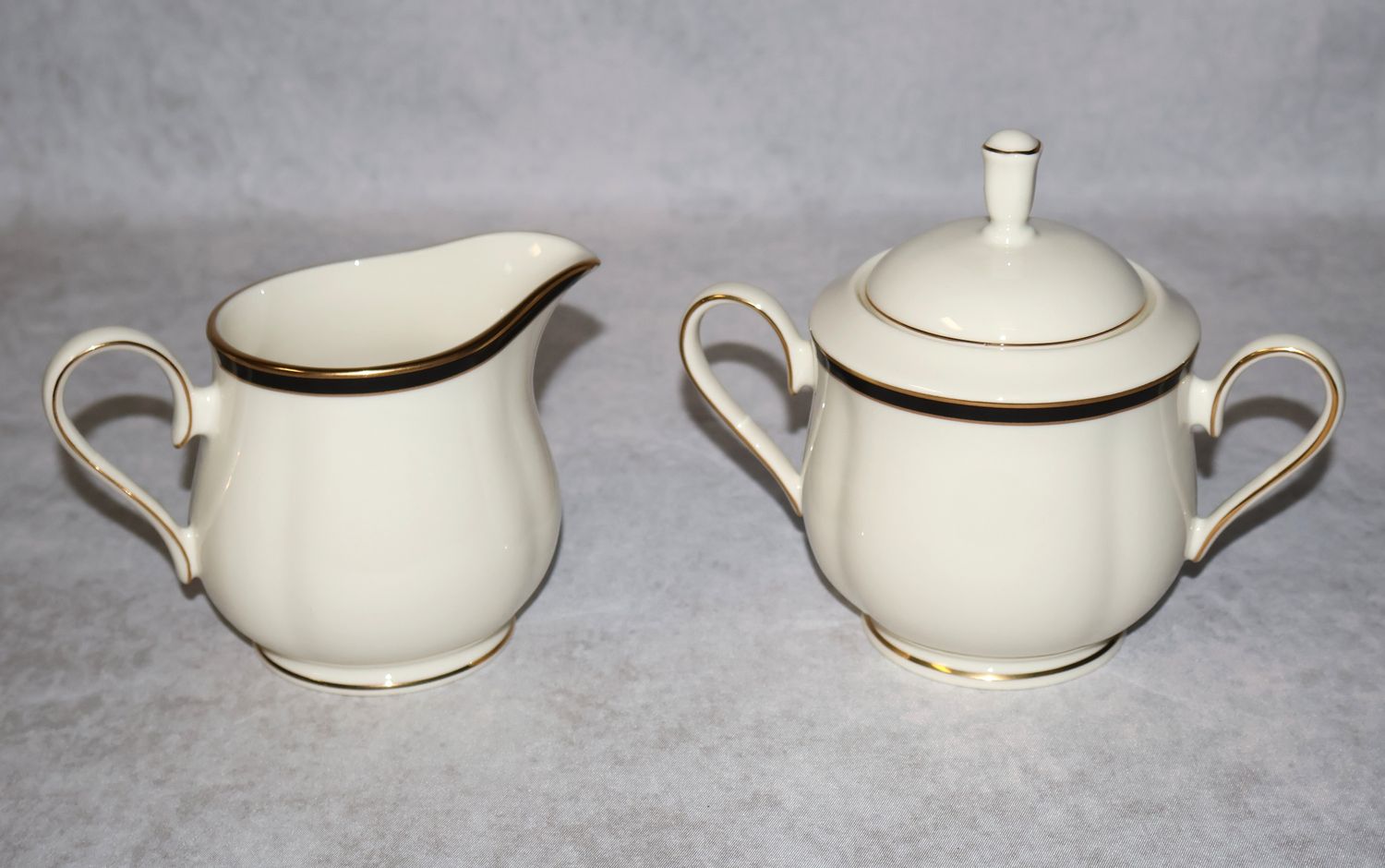 Lenox Urban Lights Creamer &amp; Covered Sugar Bowl with Lid, Fine Bone China – Made in USA