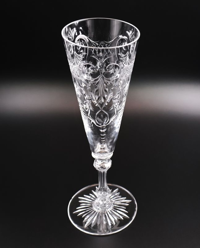Baccarat “Marennes” Crystal Champagne Flute Stemware, France – 7.5” | Introduced 1899