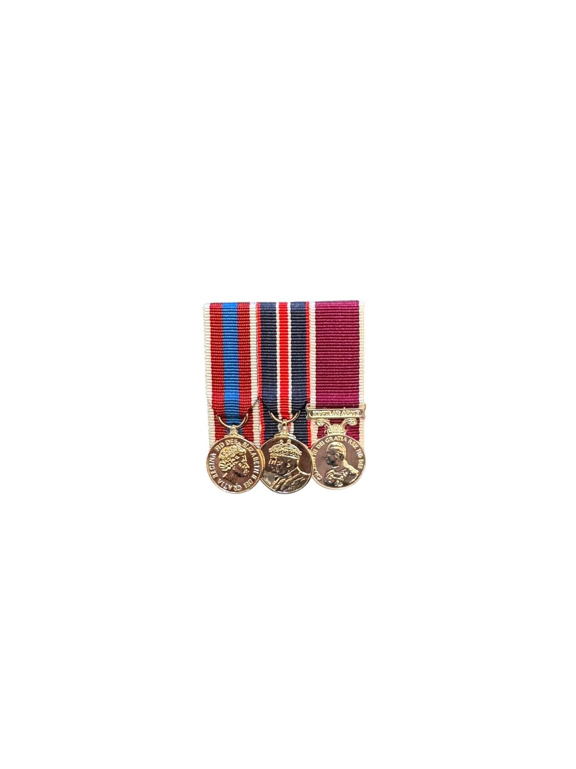 Court Mounted Miniature Medal Set, Platinum Jubilees & King Coronation & Army LSGC CIIIR
