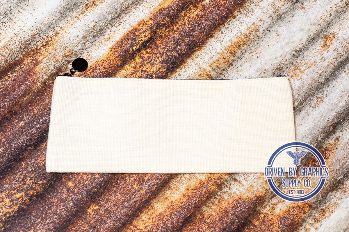 Poly-Linen Zipper Pencil Bag | 9.25" x 4"