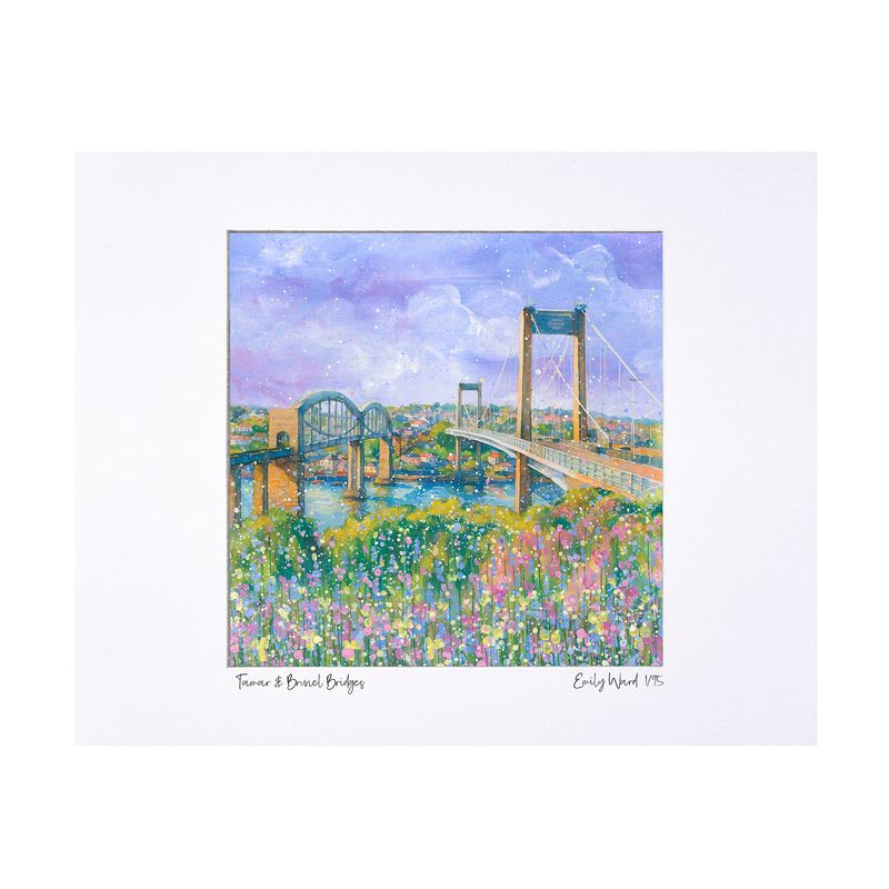 Tamar and Brunel Bridges Limited Edition Print