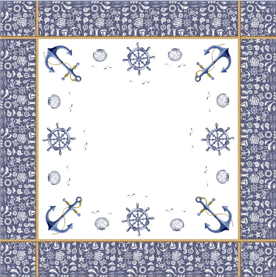 Καρέ Αλέκιαστο Τυπωτό Des 03 Άγκυρες