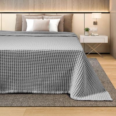 Κουβέρτα Πικέ Μονή 170Χ240 εκ. Gray - Adam Home