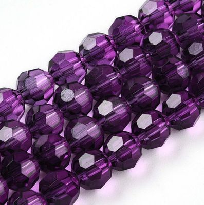 6mm Faceted Glass Round Beads