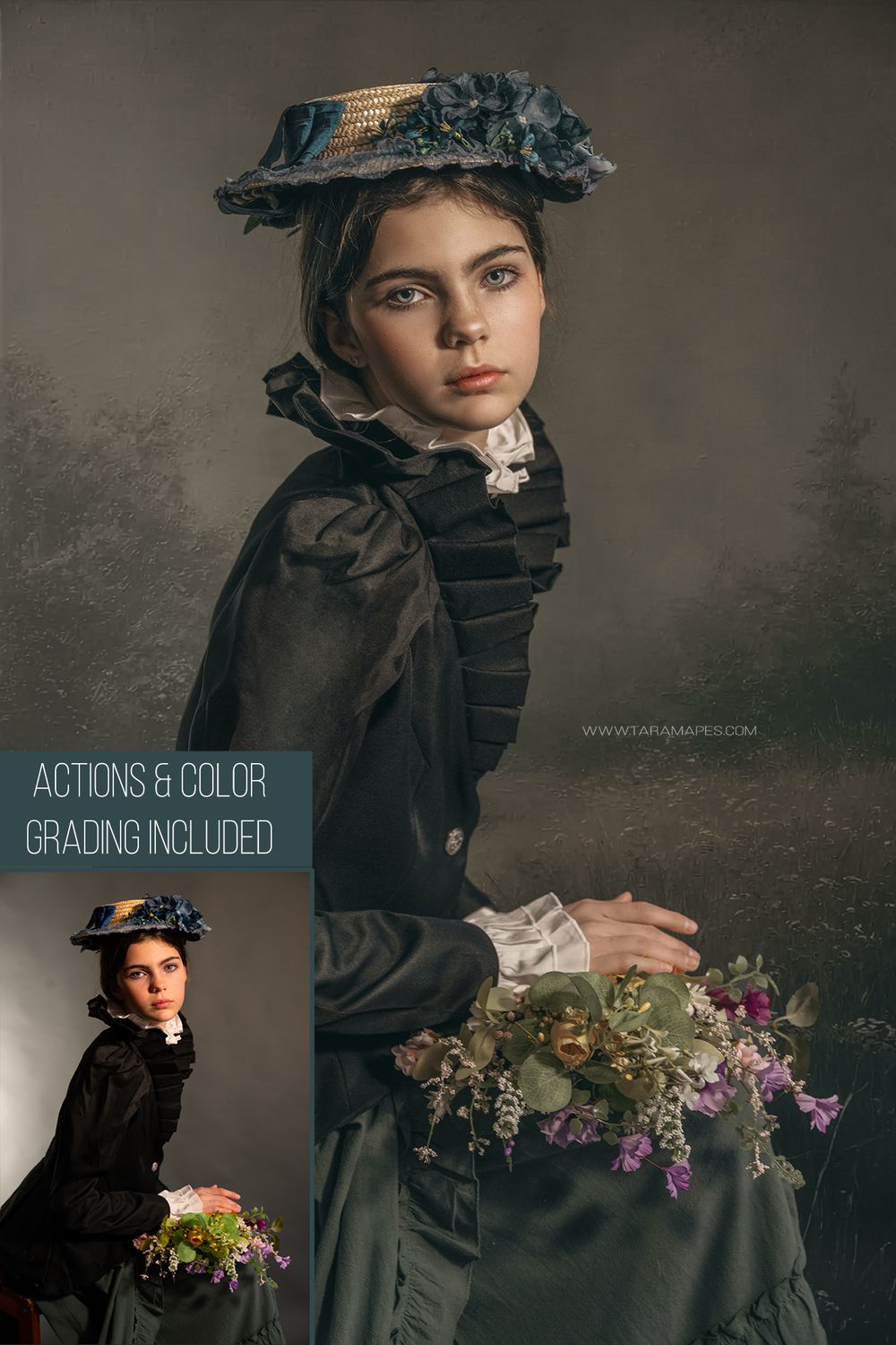 Victorian Dreamer Painterly Photoshop Tutorial - Photoshop Action Workflow Set Included -- Fine Art Painterly Tutorial by Tara Mapes