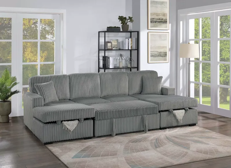 DOUBLE CHAISE SECTIONAL W/PULL OUT BED