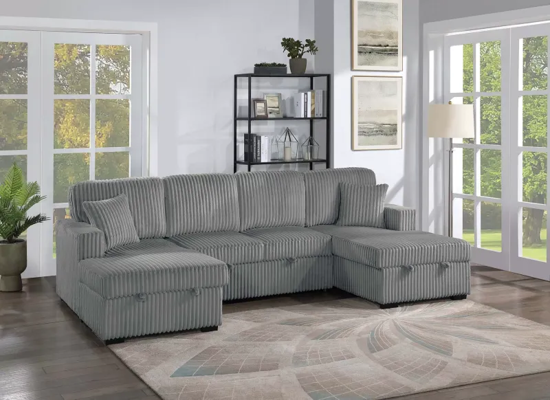DOUBLE CHAISE SECTIONAL W/PULL OUT BED