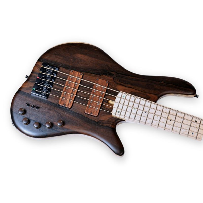 Apex AXE5 Elite - Black Limba Body, American Black Walnut top, Maple Neck, Birdseye Maple Fingerboard Apex AXE5 Elite - Black Limba Body, American Black Walnut top, Maple Neck, Birdseye Maple Fingerboard
