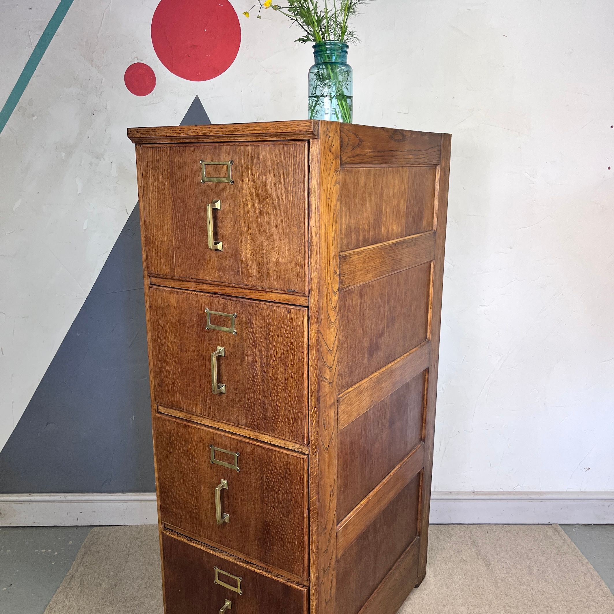 Early Mid century Oak Office Filing Drawers