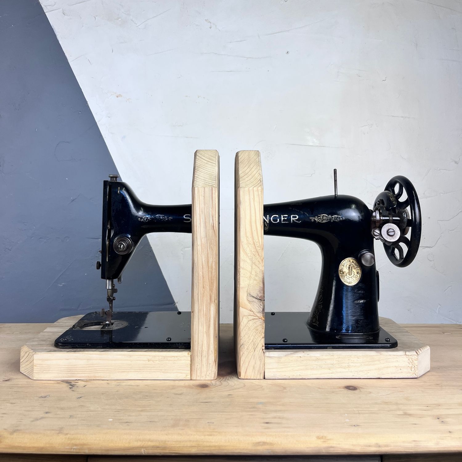 ​Up-Cycled Singer Sewing Machine Book End