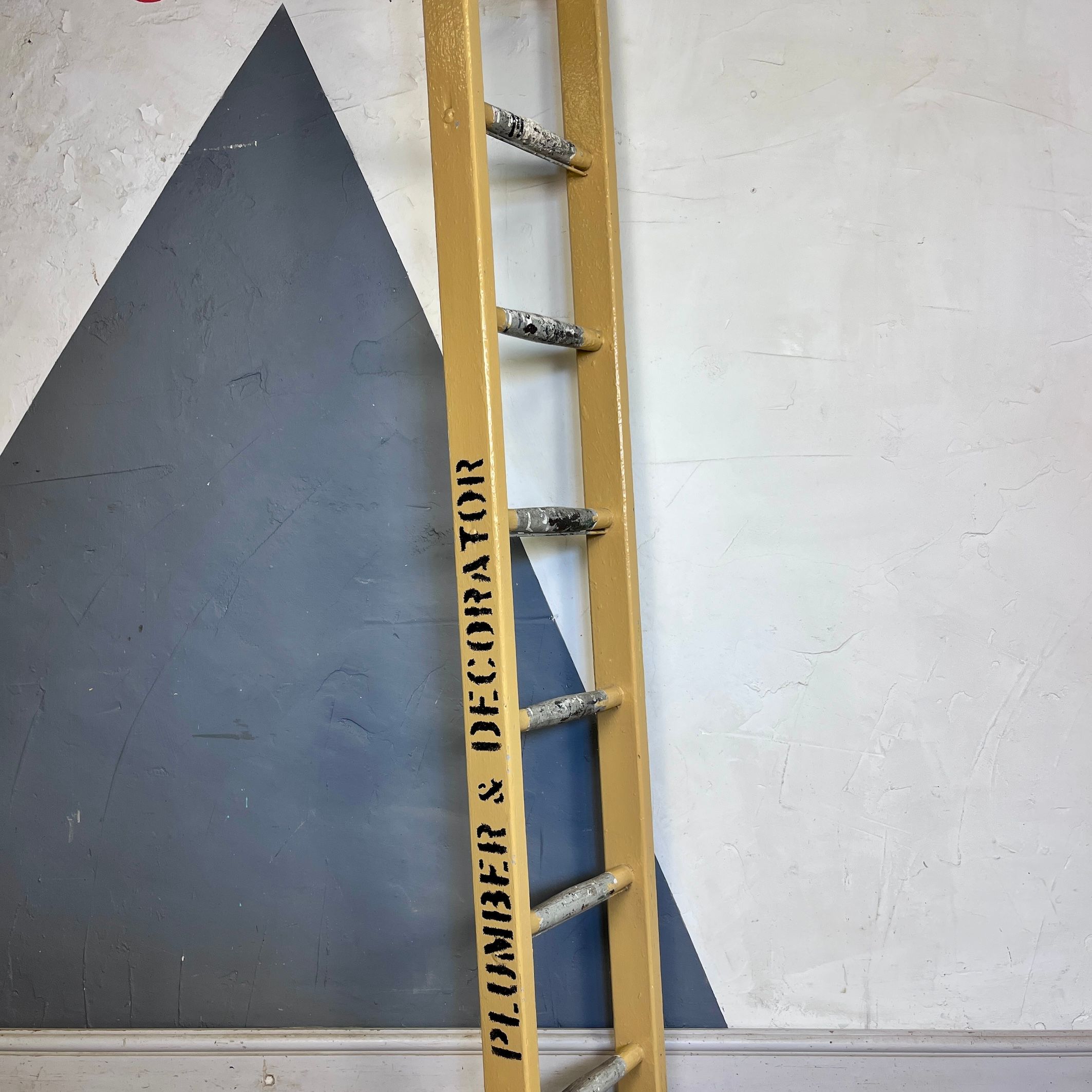 ​Rustic Antique Wooden Ladder Painted Peach