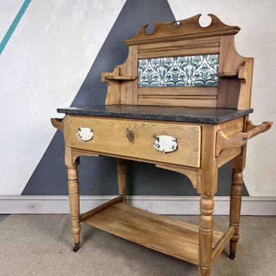 ​Victorian Pine Washstand Vintage Bathroom Storage