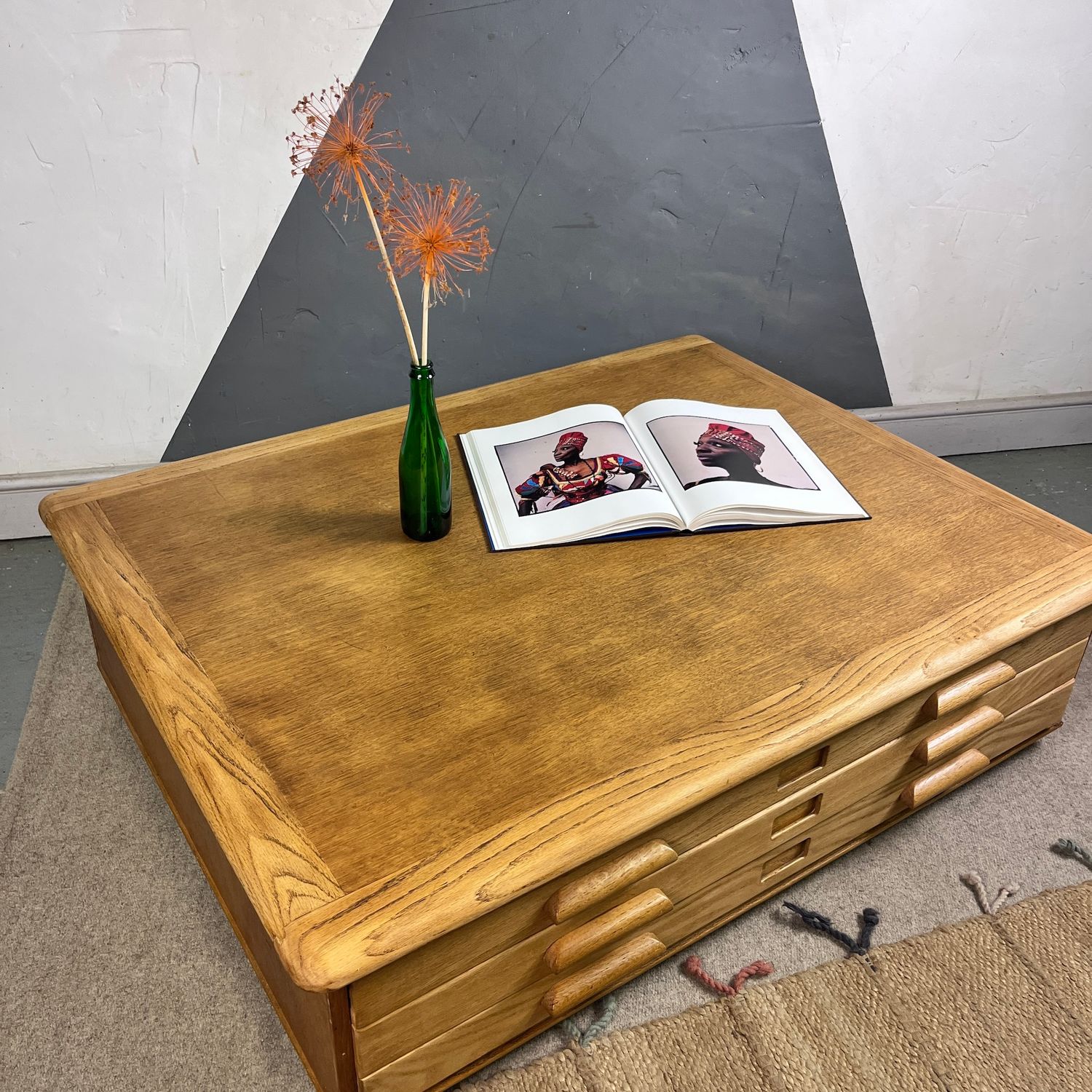 Architects Plan Chest Drawers Coffee Table Map Art Storage