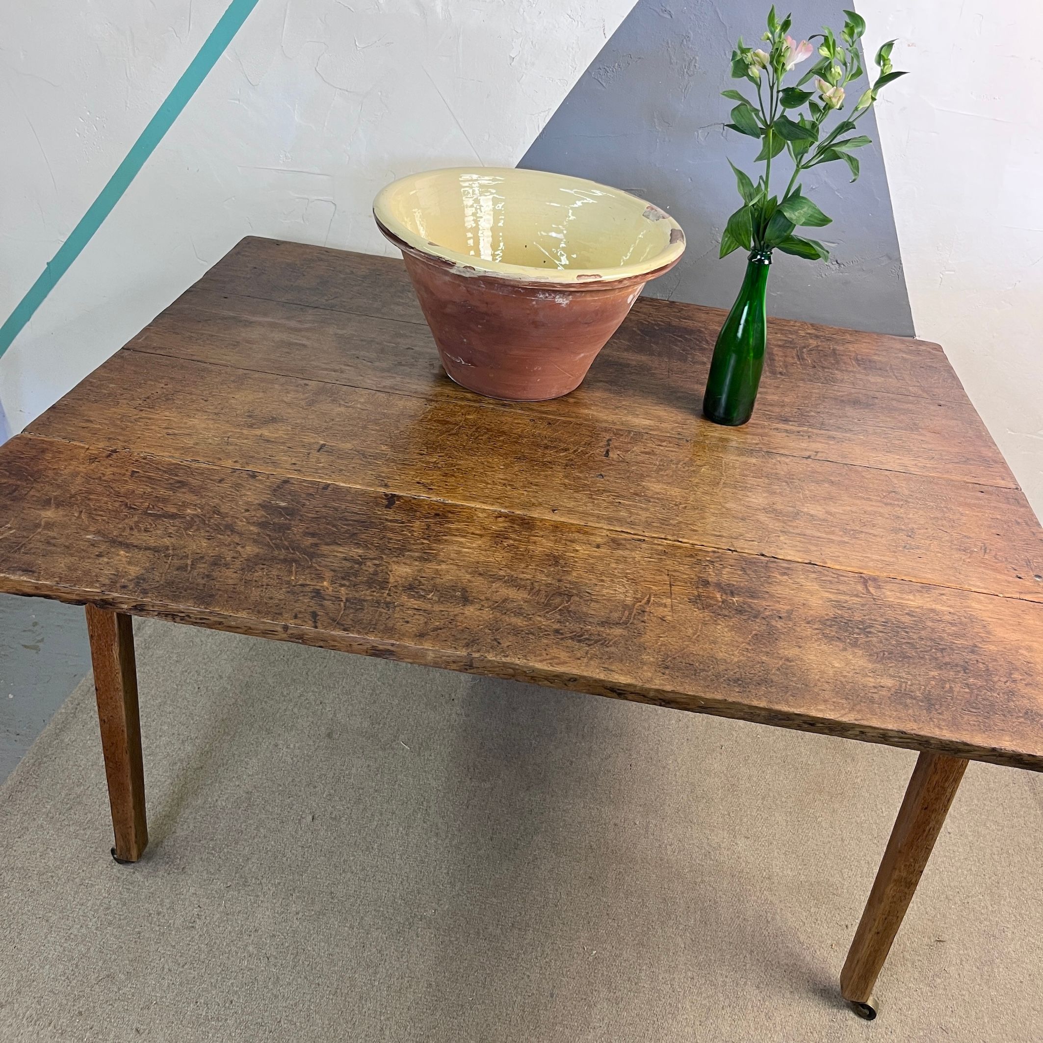 ​Rustic Oak Folding Drop Leaf Kitchen Dining Table