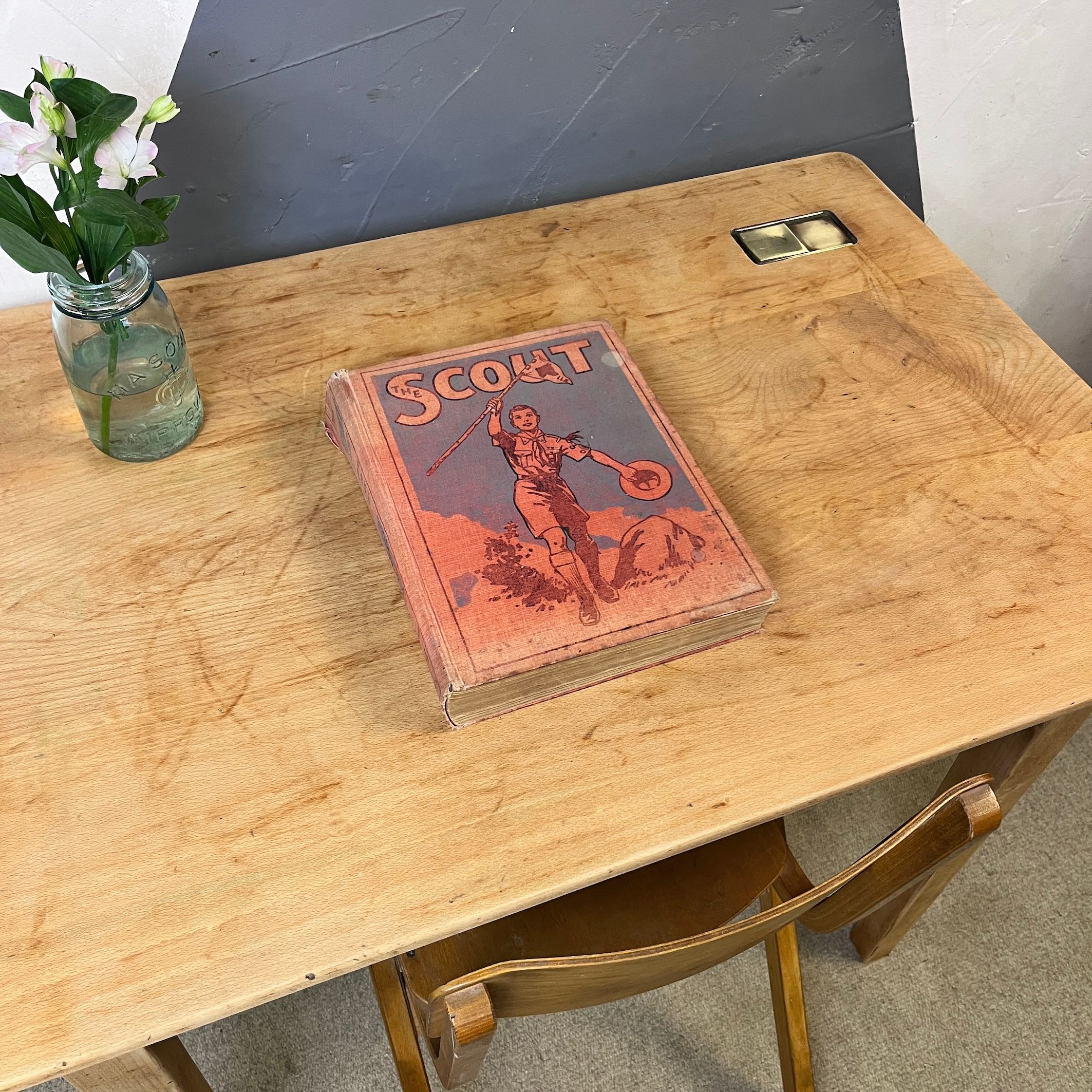 Mid Century School Desk & Chair