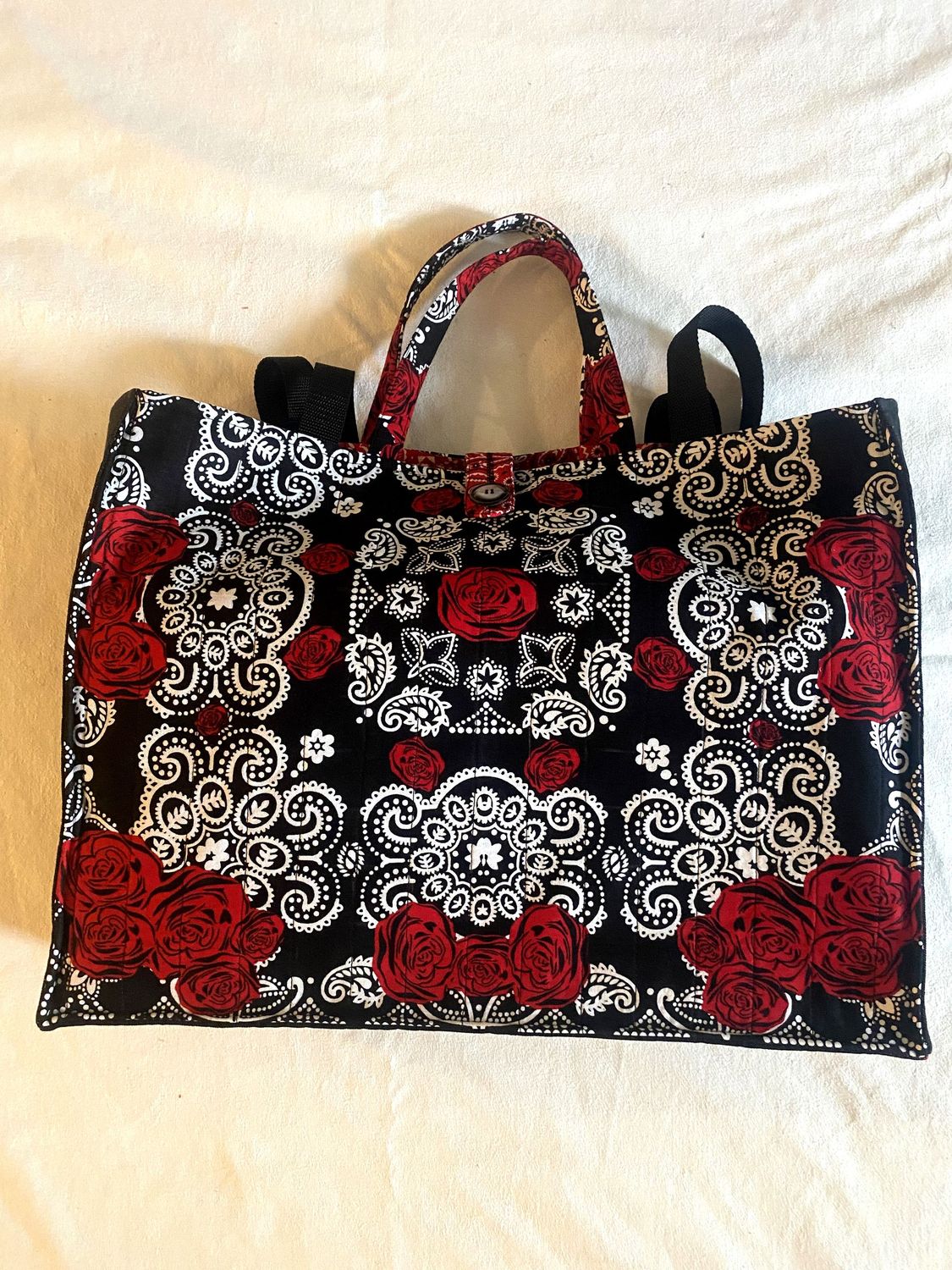 Handcrafted - Environmentally friendly Reusable 100% Cotton Bandana Tote Bag Handcrafted - Environmentally friendly Reusable 100% Cotton Bandana Tote Bag