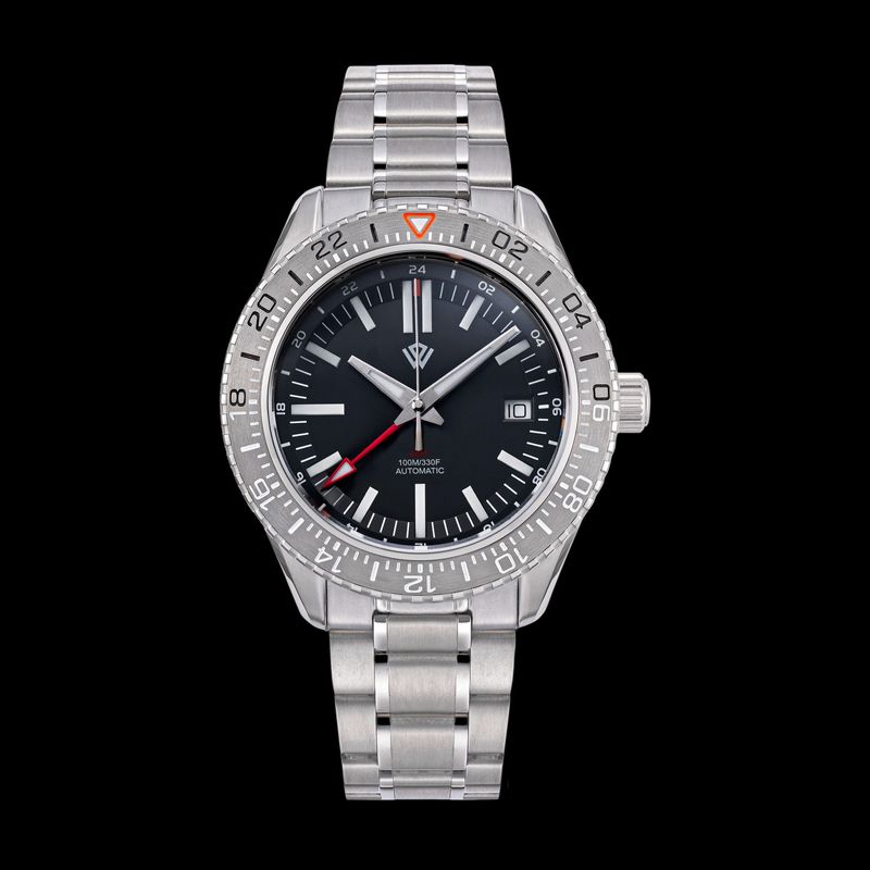 The Ocho - 42 mm Everday GMT Wristwatch Black