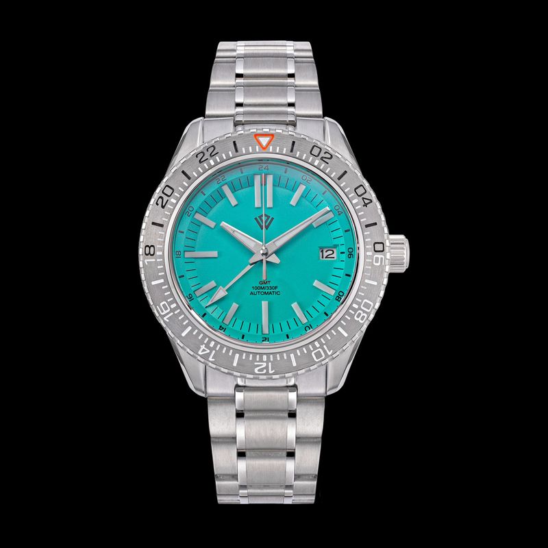 The Ocho - 42 mm Everday GMT Wristwatch Teal Blue