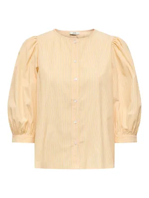 + Blouse / top - KALINKA - geel / gestreept