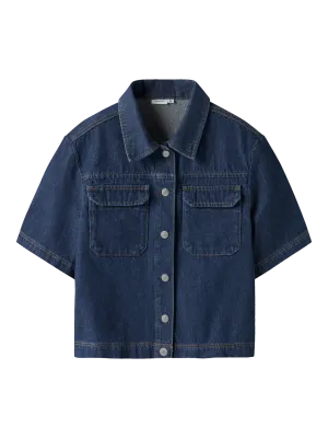 KIDS oversized top - LEA - dark blue denim