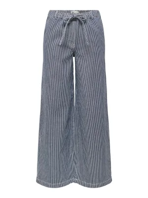 Wijde broek - NIKITA - pinstripes blauw/wit