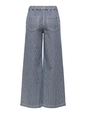 Wijde broek - NIKITA - pinstripes blauw/wit