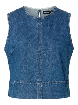 Top - SILKE - medium blue denim Top - SILKE - medium blue denim