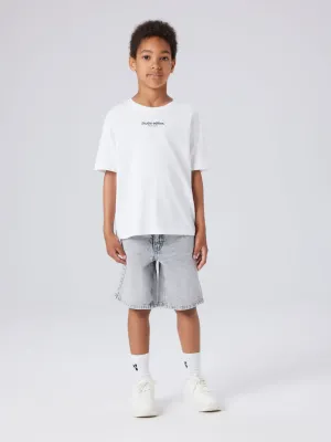 KIDS jeansshort - RYAN - grey denim