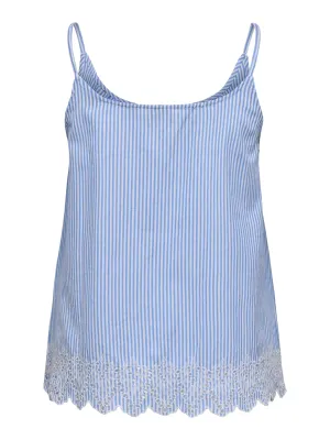 + Top - TULUM - blauw/wit