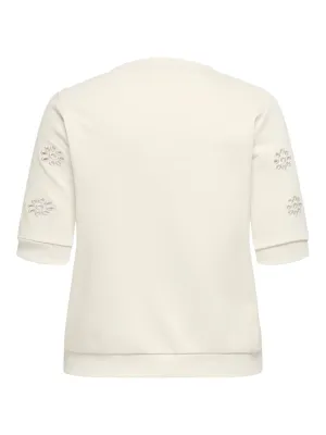 + Sweater met korte mouw - BROOKE - ecru