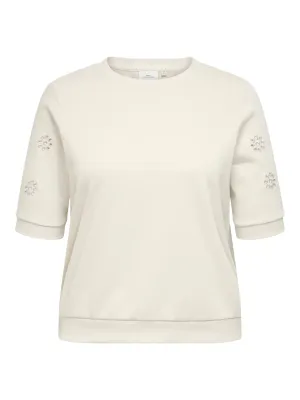 + Sweater met korte mouw - BROOKE - ecru