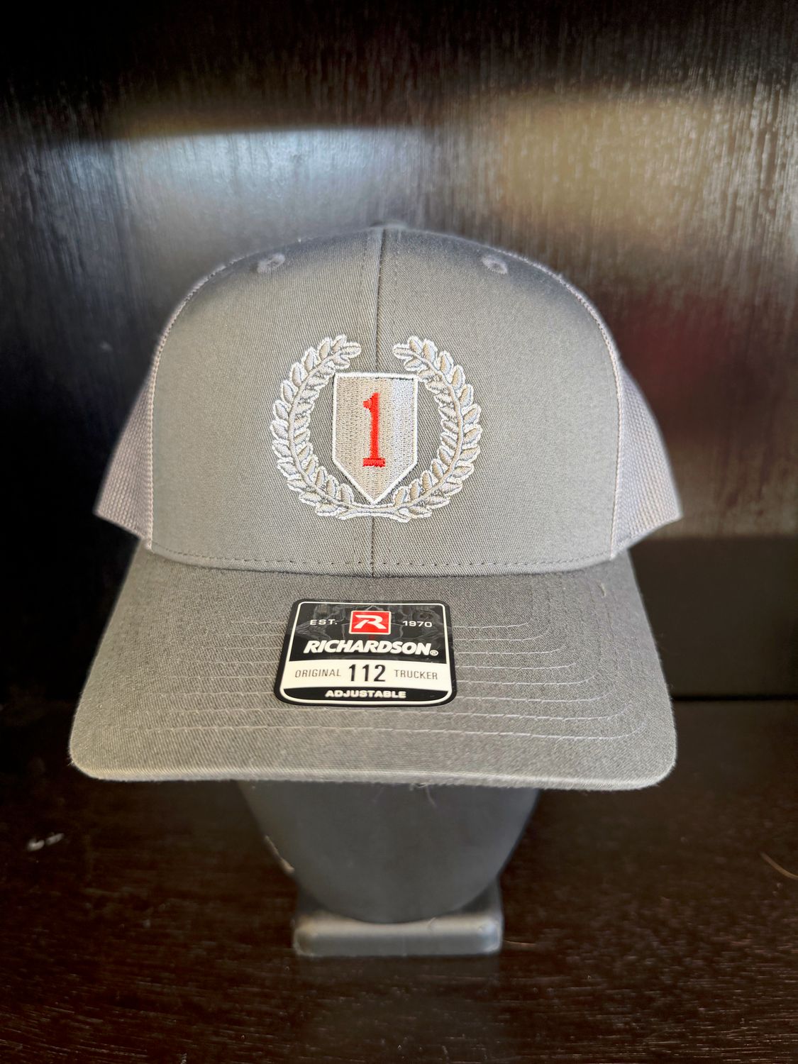 Grey Wreath Big Red 1 Mesh Trucker Snapback