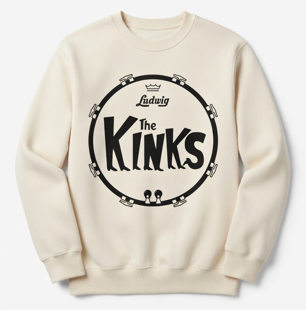 LUDWIG KINKS DRUM SKIN ORGANIC COTTON SWEATSHIRT LUDWIG KINKS DRUM SKIN ORGANIC COTTON SWEATSHIRT