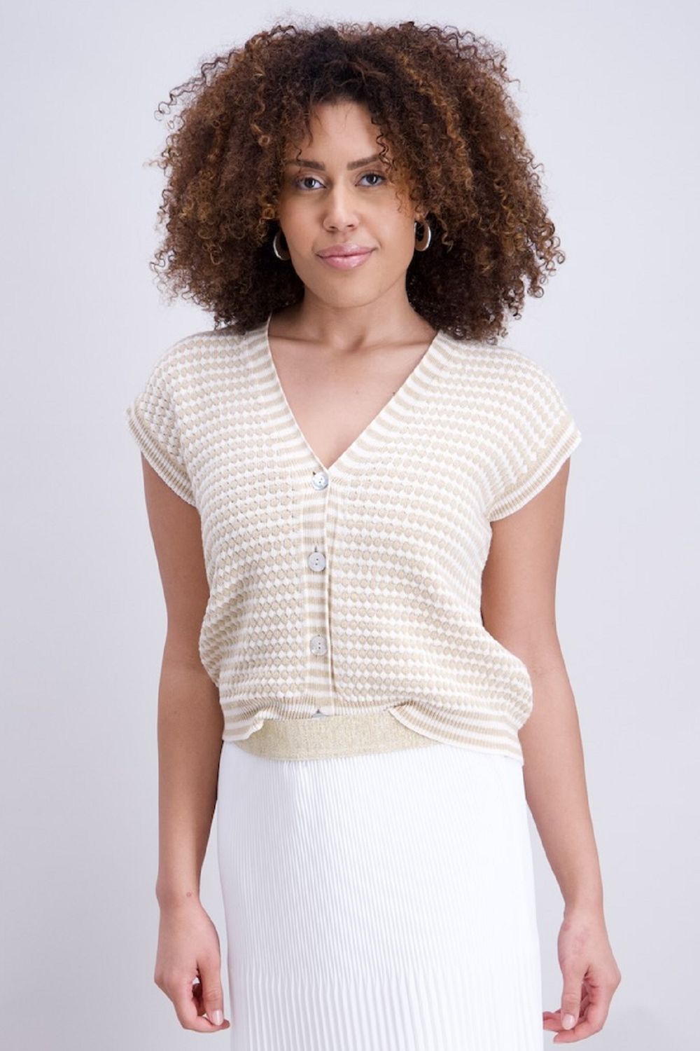 Signe Nature Kleed: Beige Cardigan