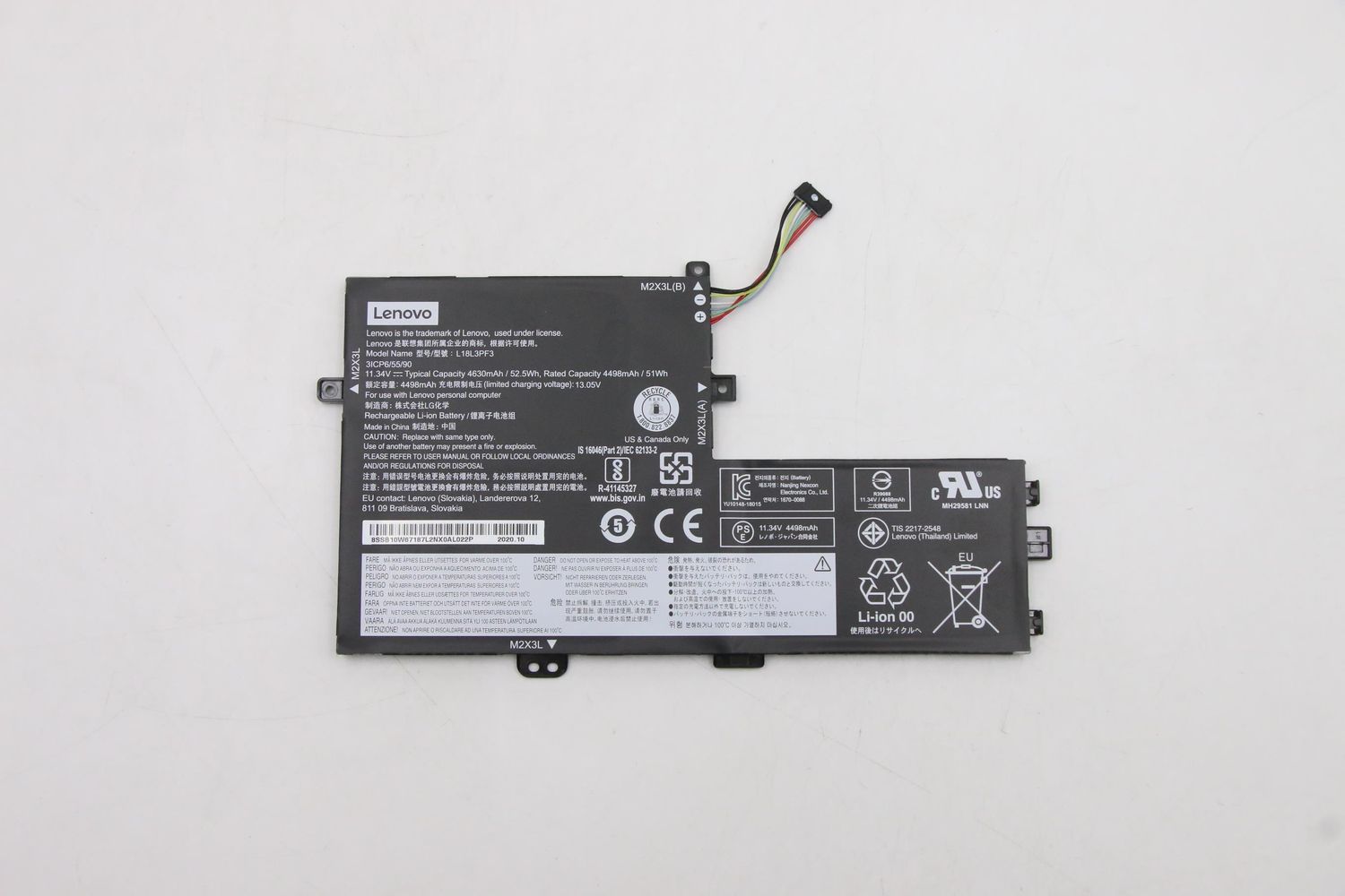 Bateria Original  Lenovo IdeaPad S340-15IIL Series 11.25V 4670mAh 52.5Wh L18C3PF7 , 5B10W67289 ,  L18L3PF3 ,  5B10W67195 , 3ICP6/42/85