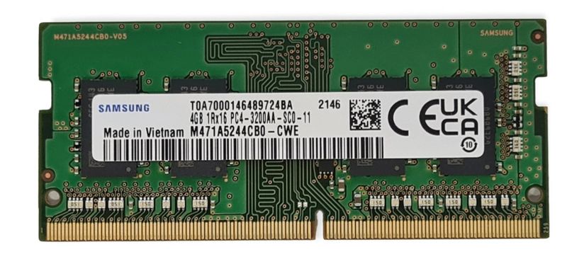 Memoria RAM Samsung DDR4 4GB 1RX16 PC4-3200AA M471A5244 , M471A5244-CWE ,  L19836-001