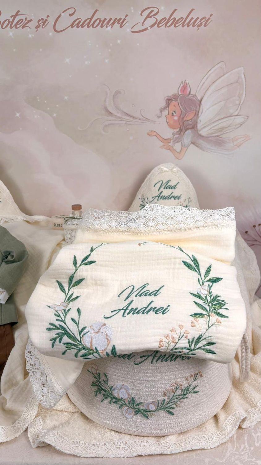 Trusou Botez Muselina Eucalipt Vlad - Set Biserica Premium